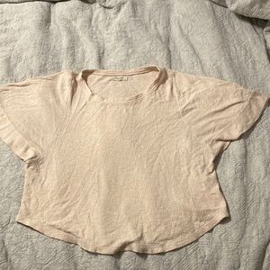 Light pink cotton Madewell crop top